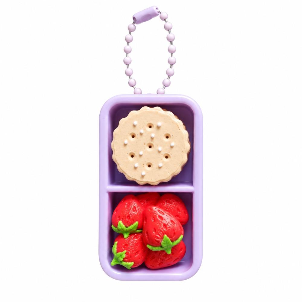 Plastic Rice Ball Fidget Clicker Clickable Buttons Food Keychain Toy Keyring Accessories