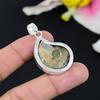 Ammonite Fossil Gemstone Handmade 925 Sterling Silver Jewelry Pendant 2.29" KG-136