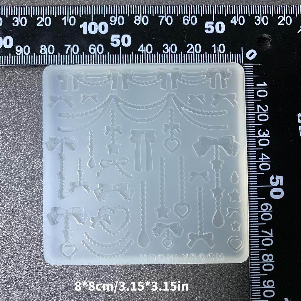 Силиконовая форма для аксессуаров в виде бантика и цепочки из бусин, уникальные формы для изготовления ювелирных изделий из эпоксидной смолы для любителей рукоделия