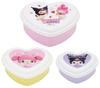Набор контейнеров Made in Sanrio My Melody Kuromi Netflix в форме сердца, самозакрывающиеся, пушистые, куполообразные, 3 шт., для микроволновой печи, Япония, и дизайн,