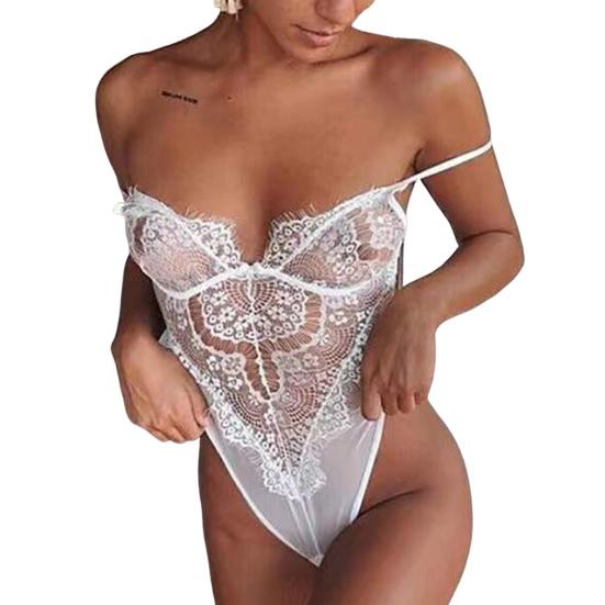 Ночное боди с кружевной строчкой, регулируемые ремни, комбинезоны с глубоким V-образным вырезом, ночное белье без подкладок, прозрачное женское сексуальное боди для тематической вечеринки