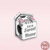 2023 New Pink Flowers Unicorn Flower Heart Mama Forever Love Beads Fit Original Fasion Glamour 925 Silver Bracelet Jewelry