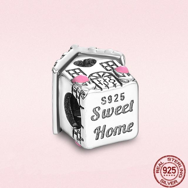 2023 New Pink Flowers Unicorn Flower Heart Mama Forever Love Beads Fit Original Fasion Glamour 925 Silver Bracelet Jewelry