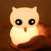 Светодиодный ночник в виде совы, портативный, 7 цветов, меняющий USB аккумулятор, силиконовый ночник для детской комнаты