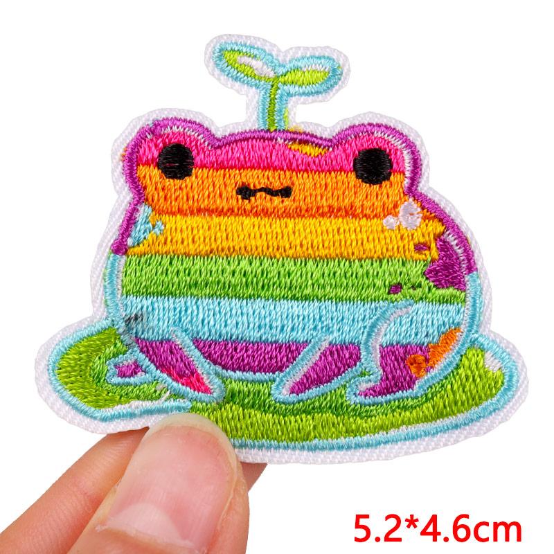 Cartoon Animal Emnroidery Sew Patch Cat Frog Embroidered Patch Iron On Patches For Clothing Hats Backpack Jeans Sew Bagdes DIY