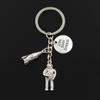 Fashion 30mm Key Chain Keychain Jewelry Universe Astronaut Rocket Spaceship Live Your Dream Hope Believe Pendant