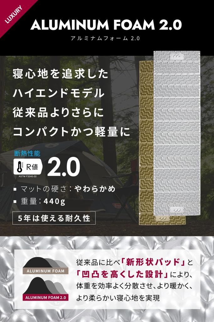 Коврик для кемпинга Mozambique, обработка алюминия, для сна в машине, 20 мм, легкий