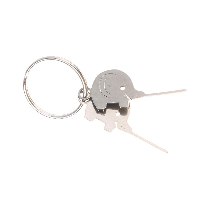 Universal SIM Card Ejector Keychain with Stainless Steel Elephant for Quick Access