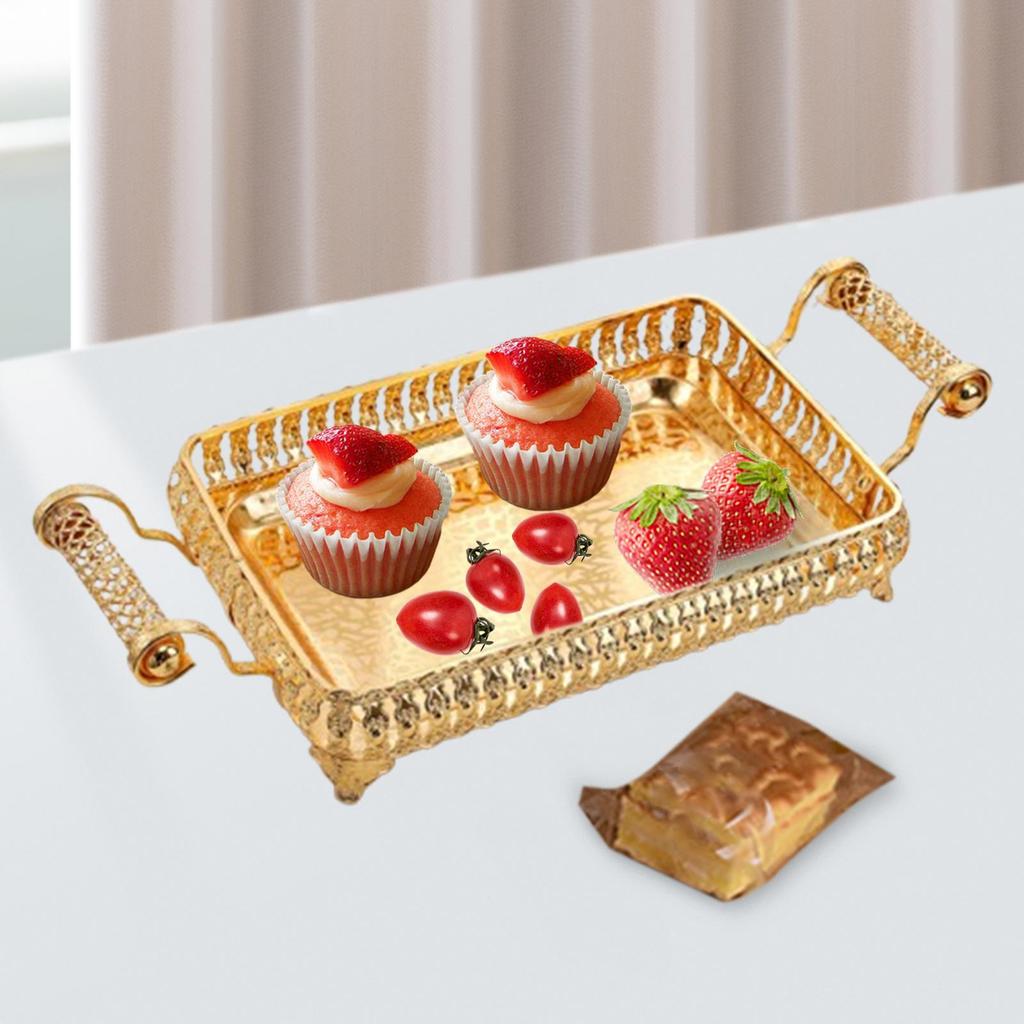 Турецкий Кофе Чай Поднос для Подачи Косметический 45x20см Портативный с Двойной Ручкой для Дня Рождения Нового Года Праздников Мероприятий Свадьбы