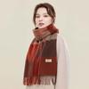 Женский теплый кашемировый клетчатый шарф и шаль