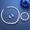 Elegant ABS Pearl Jewelry Set: Necklace, Earrings, and Bracelet for Mother's Gift or Wedding Accessories.