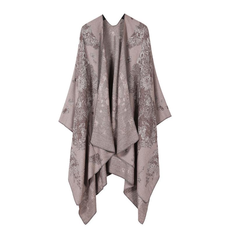 Ethnic Style Shawl Summer Outer Wear Women's Large Shawl Cape Cloak High-end Knitted Scarf