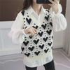 2025 New Women's V-Neck Knit Vest - Spring, Autumn, Winter Korean Style Outerwear Sweater