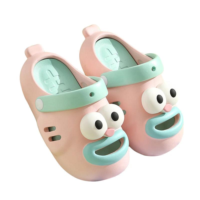 Летние детские сандалии для девочек и мальчиков, милые детские тапочки с героями мультфильмов, нескользящая детская обувь на толстой подошве для купания, пляжная обувь для игр в воде