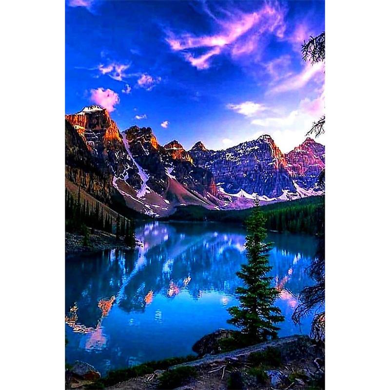 5D DIY Алмазная картина Природа Пейзаж Дом Строительство Алмазная вышивка Картина Полная круглая Алмазная мозаика DIY Домашний декор Подарок
