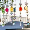 202324 Natural Stones Agate Sun Catcher Agate Sun Catcher for Rainbow Maker Hanging Crystal Witch Suncatcher Windchime Wall Decor