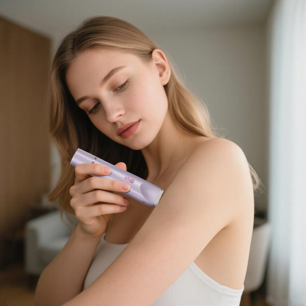 Электрический триммер для бикини, подходит для ног и подмышек, для сухого и влажного использования, съемная головка