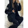 Women's Solid Color Long-sleeved Loose Plush Hooded Jacket