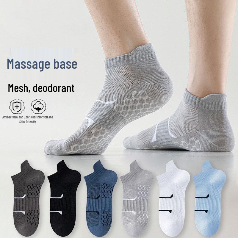 Men's Antibacterial Odor-Resistant Summer Boat Socks - Sweat-Absorbing, Breathable Short Mesh Sports Socks