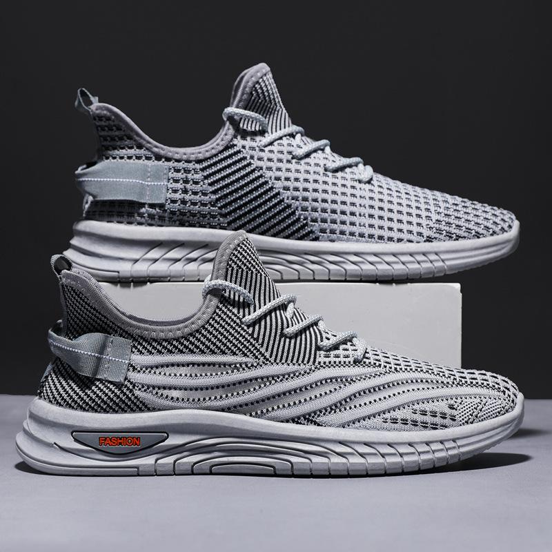 Spring New Men's Trendy Fly Woven Mesh Breathable Fashion Casual Sports Shoes Trendy Sports Men's Shoes