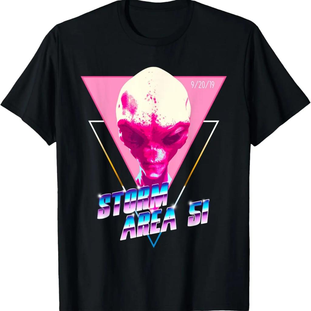 Storm Area 51 Synthwave Vaporwave Retro 80s Alien T-Shirt