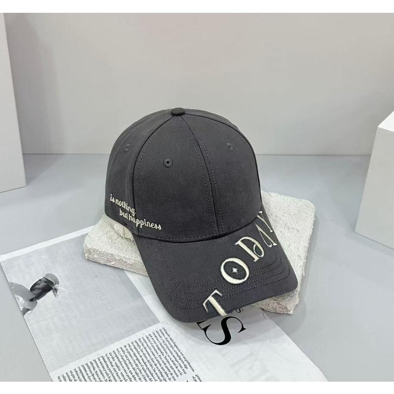 Stunning Summer Sunshade Essential Hat Women's Three-dimensional English Letter Embroidered Baseball Cap Wind Round Face Cap