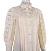 2023 Summer Lace Hollow Long-Sleeve Stand Collar Cotton Women's Shirt