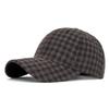 Hat Men's Ladies Autumn and Winter New Classic Plaid Baseball Cap Hard Top Face Peaked Sun Cap