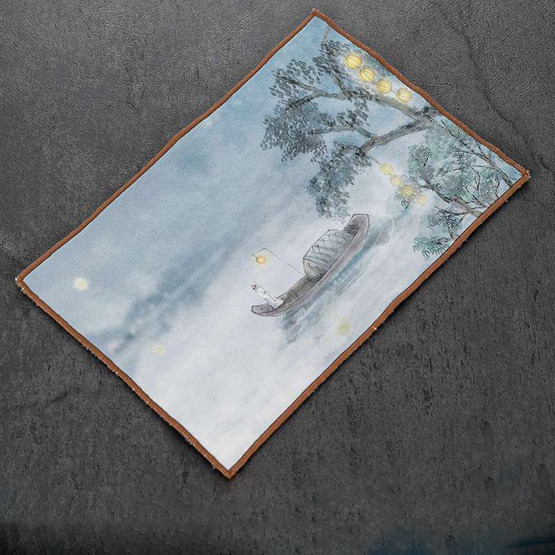 Тряпка для посуды, простое ветровое кухонное полотенце, впитывающая пеньку, серая скатерть, чайная подушечка, аксессуары для чайной церемонии