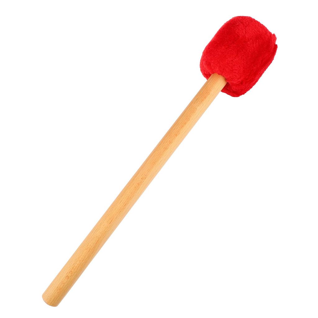 Drumstick Mallets for Bass Drums, Wooden Handles, Non-Slip, Suitable for Bass Drums, Symphony Drums, and Gongs (Red)