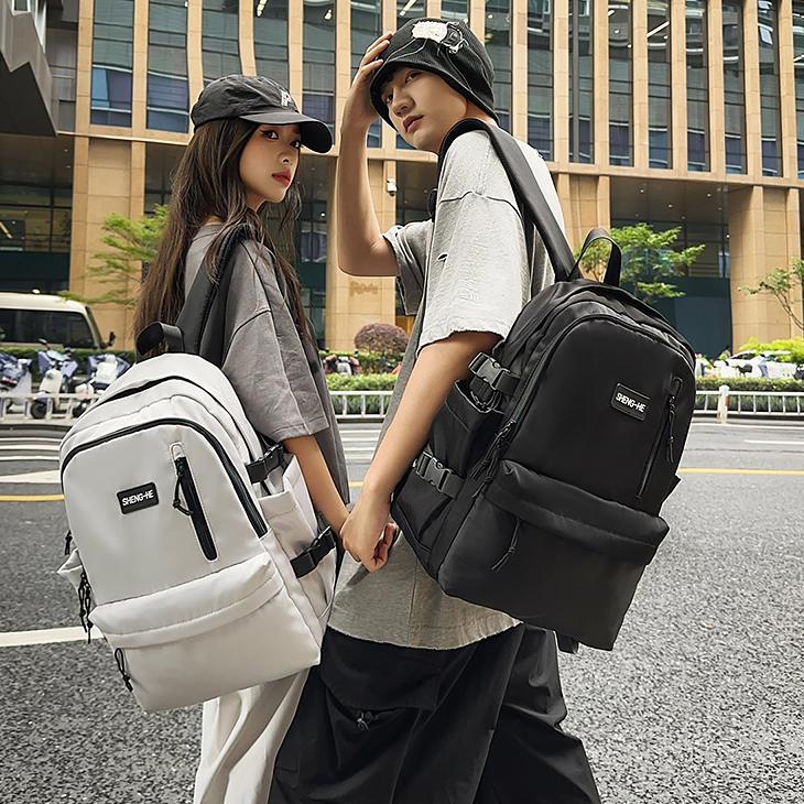 School bag women's fashion new junior high school high school college student large capacity backpack ins simple travel backpack men