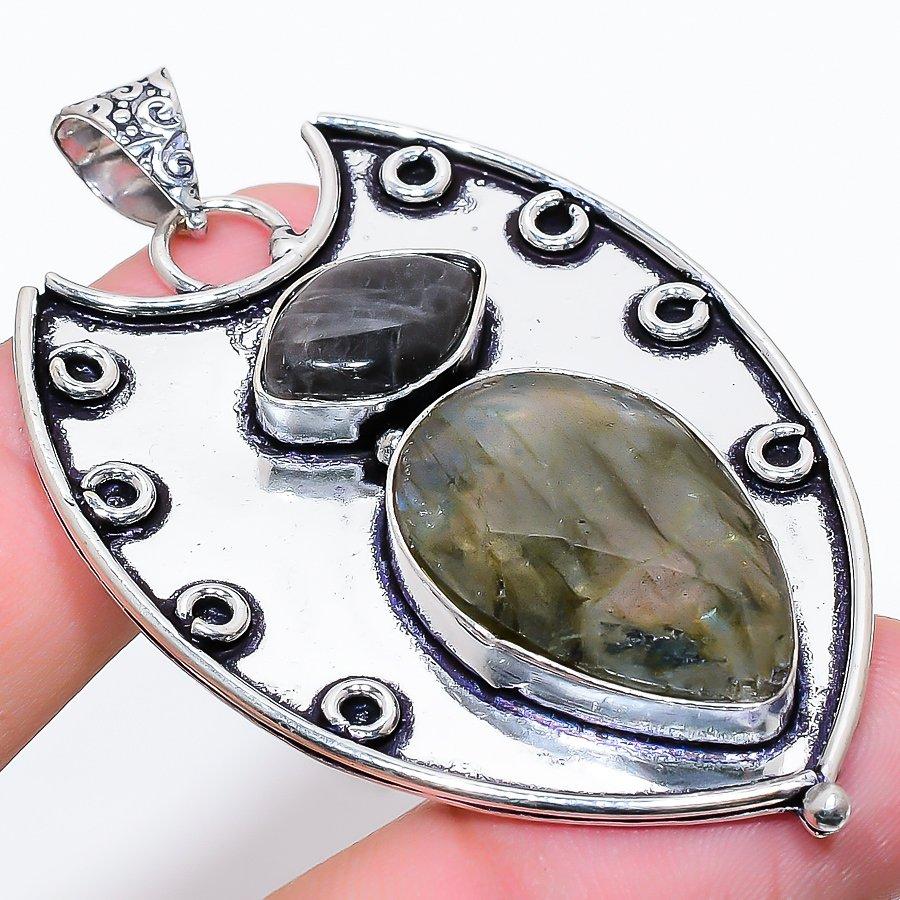 Labradorite Handmade 925 Sterling Silver Jewelry Pendant 2.40" S3S20