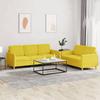 VidaXL Set of 2 Sofas with Cushions Light Yellow Fabric 3202123