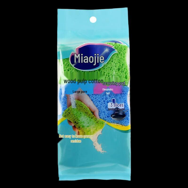 MIAOJIE Wood Pulp Sponge Scouring Pads