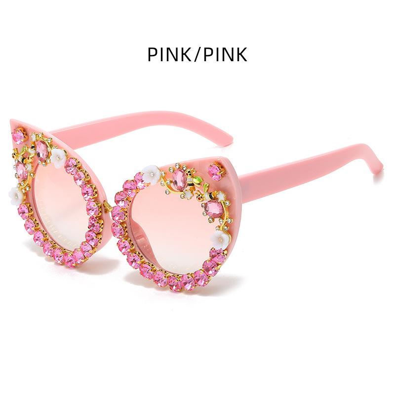 Sunglasses Personalized Diamond Cat Eye Sunglasses Versatile Street Sunglasses Women