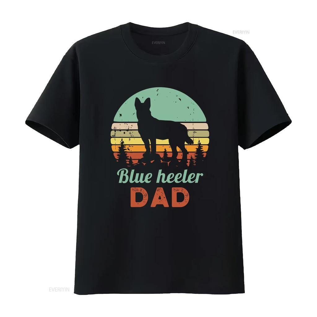 Blue Heeler Dad T Shirt Dog Lover Retro Vintage vintage Washed homme Breathable Unisex Soft streetwear Versatile Comfortable