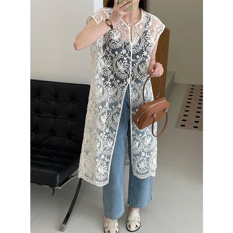 Платье-жилет Taochuan Retro Lace Jacquard с многослойным принтом на весну/лето