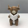 Милая фигурка горной коровы, статуэтка горной коровы из смолы для ванной/чтения, шотландское украшение с крупным рогатым скотом для дома, кухни, многоярусного подноса, настольного декора