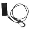 Freediving Lanyard Leash Diving Safety Rope Cable with Wristband Carabiner for Underwater SportsBlack