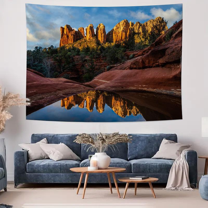 Red Rock Scenic Beauty Wall Hanging Natural Landscape Decorative Tapestry
