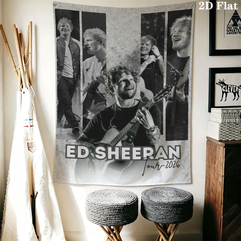 Ed Sheeran Wall Tapestry Aesthetic Wall Hanging Printed Fabric Blanket Decorative Tapestries for Bedroom Living Room Home Decor