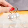 Pearl Large Round Pendant Bead Hoop Big Ball Dangle Earrings Jewelry Drop Earrings Stud Earrings
