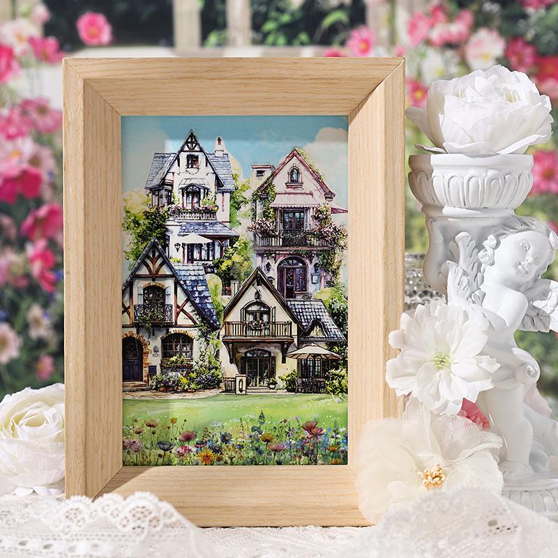 20Sheets PET Flower Fence Theme Retro Sticker Material Stickers Gift Packaging Set Handbooks Background DIY Decoration Book