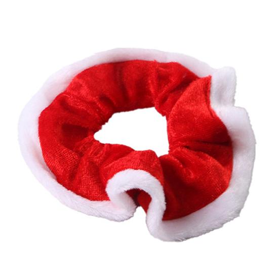 Рождественский утиный воротник Эластичный плюшевый воротник для питомца Санта-Клаус Рождественская елка Шея