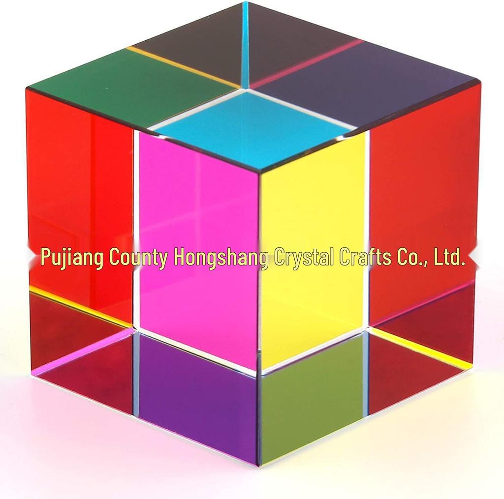 K9 Colorful Crystal Cube Pyramid Prism Desktop Decoration Toy