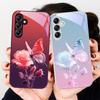 Стеклянный Чехол Для Телефона Для Samsung Galaxy A01 A02 03 Core A04 A14 4G A13 54 34 31 20 25 23 22 5G S21 Ultra S20 Бабочка Градиент Синий