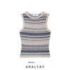 Araltay New Western Style Women Clothes Versitile Fashion Stripe Texture Knitted Sleeveless Top 3991009