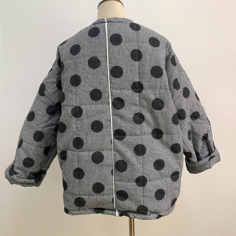 Johnature Весенние женские парки в горошек с v-образным вырезом и рукавами «летучая мышь», теплые пальто на пуговицах, свободная женская одежда, пальто