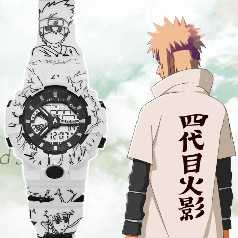 Мультяшные часы унисекс в стиле фаната Наруто для студентов, водонепроницаемые, с электронным механизмом, оригинал) Диаметр циферблата 37 мм