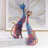 Креативные европейские домашние масляные картины, ornaments с животными, пара кошек, подарок на День святого Валентина для гостиной отеля, изделия из смолы
